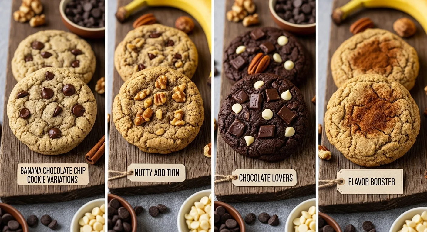 Banana Bread Cookies Recipe: How to Transform Old Bananas 7 a gallery shaped consist of 4 Banana Chocolate Chip Cookies Variations & Customizations