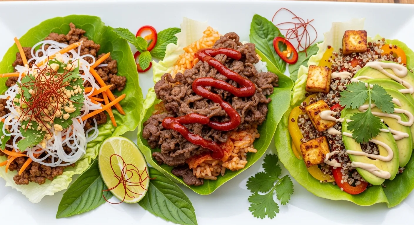 Salad Chicken Wraps: How to Make 6 Restaurant-Style Recipes 4 salad chicken wraps. variations: Thai style, Korean gochujang, and vegan tofu versions, healthy customizable dinner.