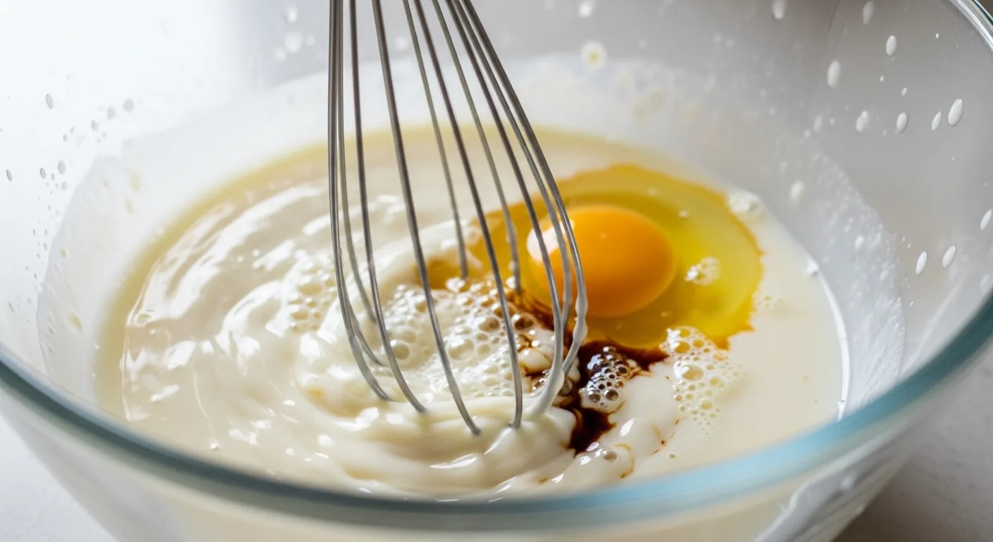 How To Make The Ultimate Fluffy Gluten Free Pancake Recipe | Easy GF & DF Recipe 2 Whisking wet ingredients for gluten-free pancake batter.